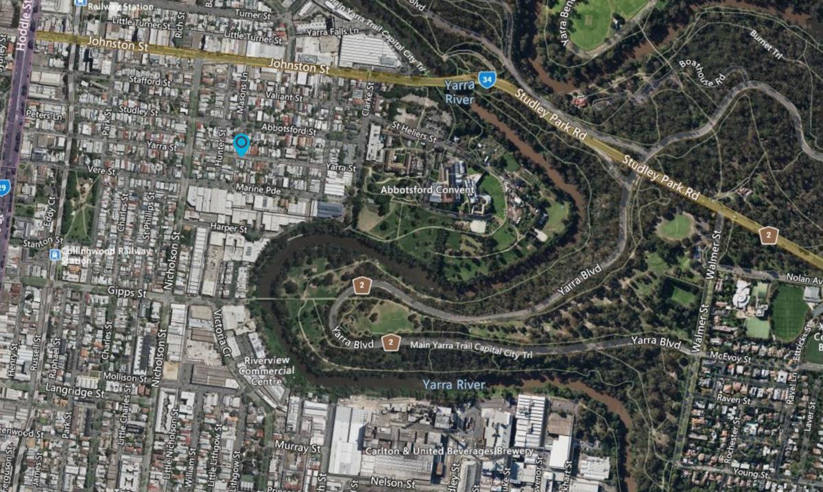 Satellite map of Abbotsford, Melbourne