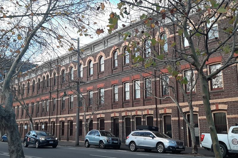 Heritage shopfronts along a street in Abbotsford, Melbourne