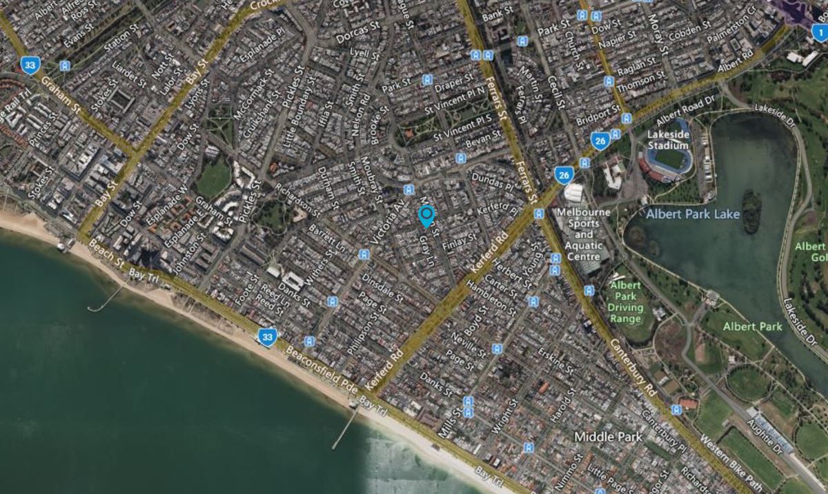 Satellite map of Albert Park, Melbourne
