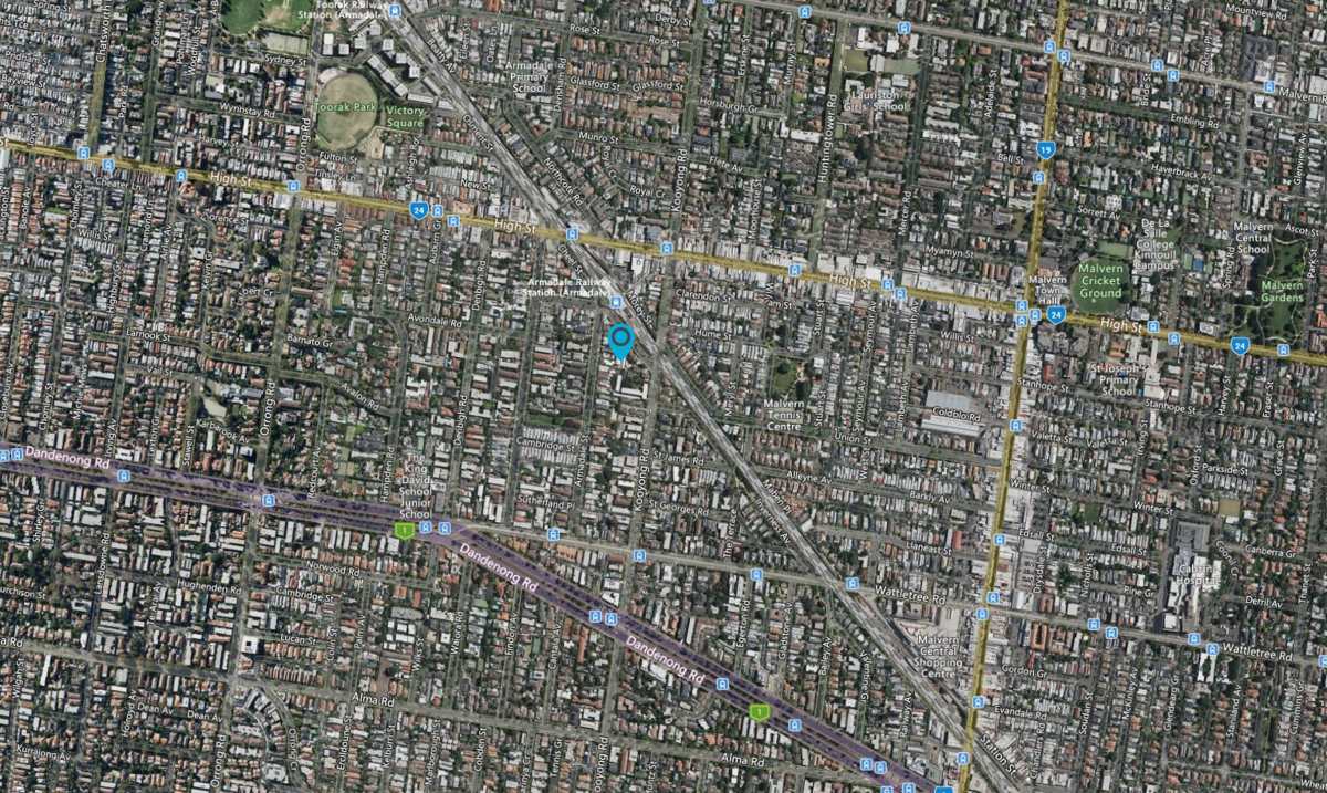 Satellite map of Armadale, Melbourne