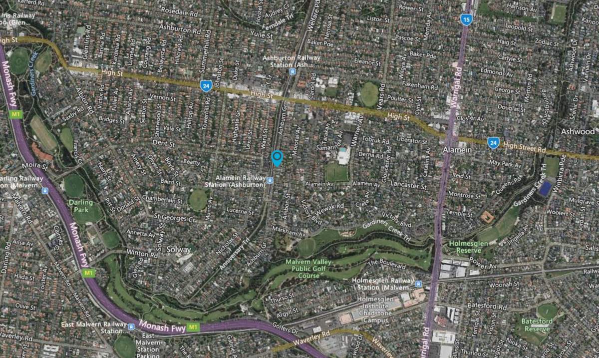 Satellite map of Ashburton, Melbourne