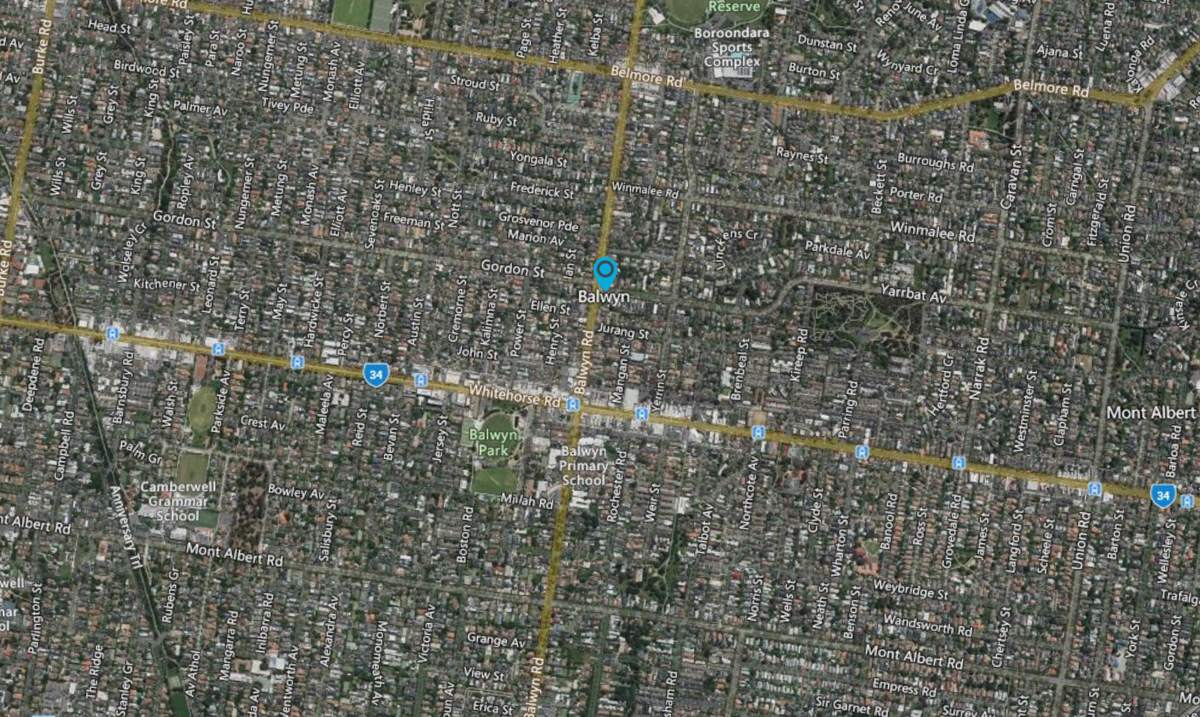 Satellite map of Balwyn, Melbourne