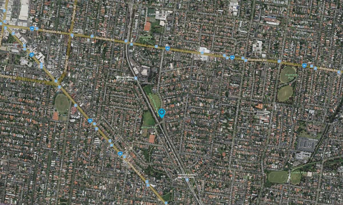 Satellite map of Camberwell, Melbourne