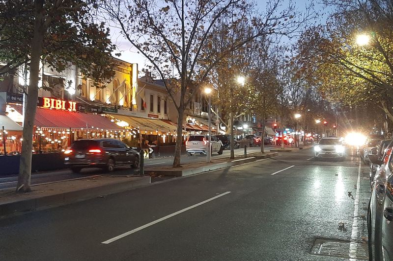 Streetscape in Carlton, Melbourne