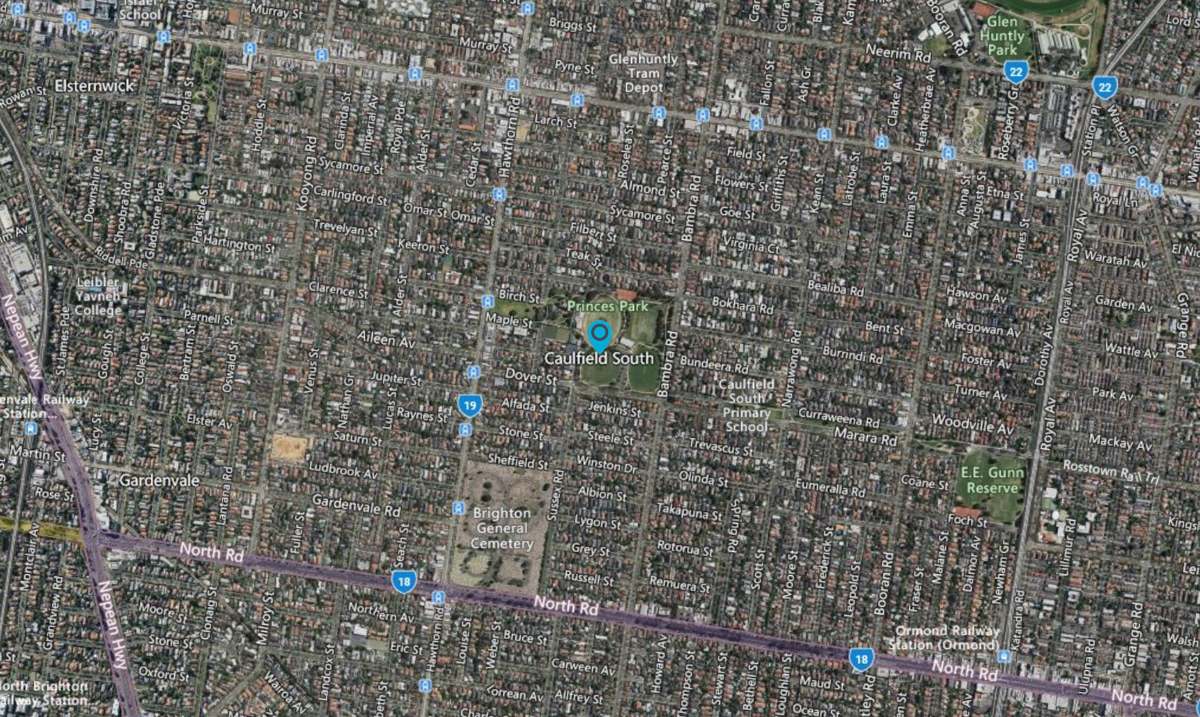 Satellite map of Caulfield South, Melbourne
