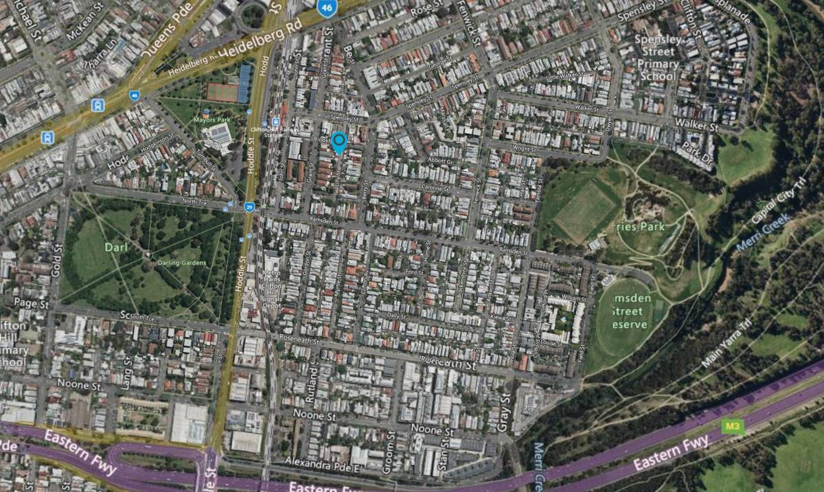 Satellite map of Clifton Hill, Melbourne
