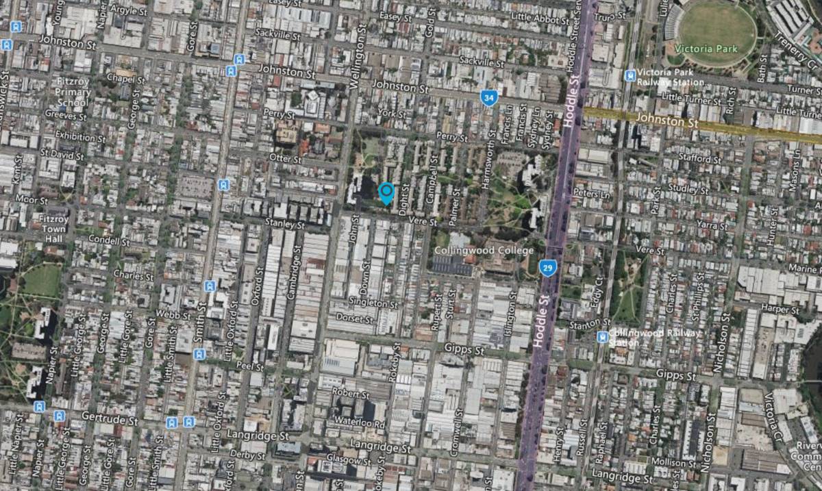 Satellite map of Collingwood, Melbourne
