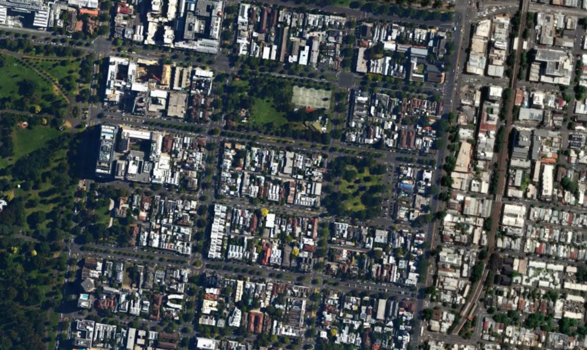 Satellite map of East Melbourne, Melbourne
