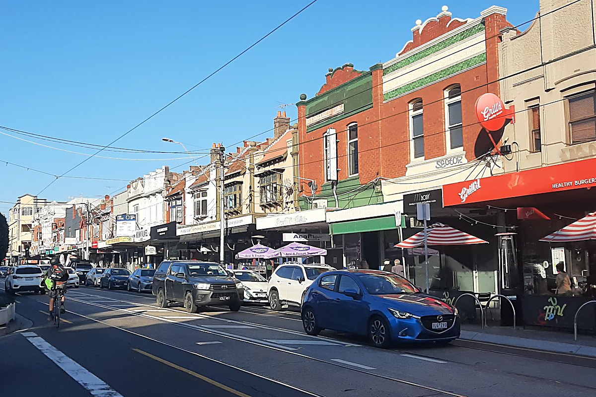 Heritage shopfronts along Glen Huntly Road in Elsternwick, Melbourne