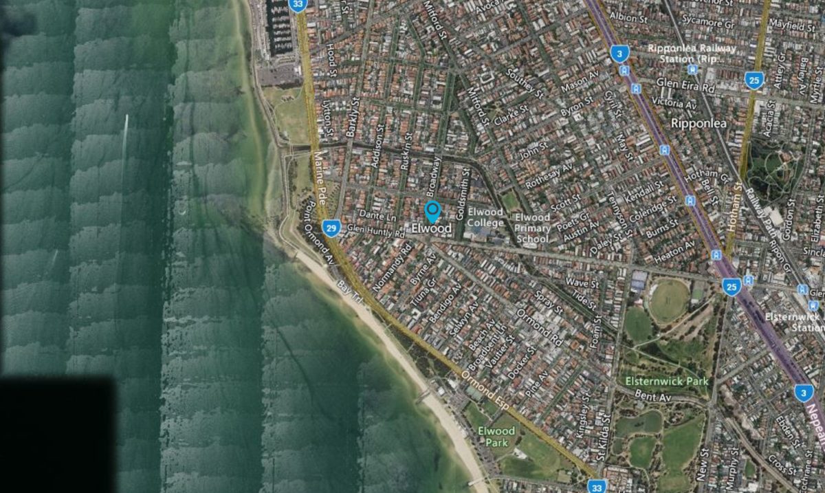 Satellite map of Elwood, Melbourne