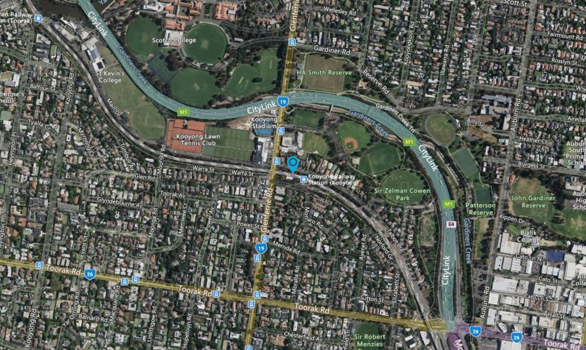 Satellite map of Kooyong, Melbourne