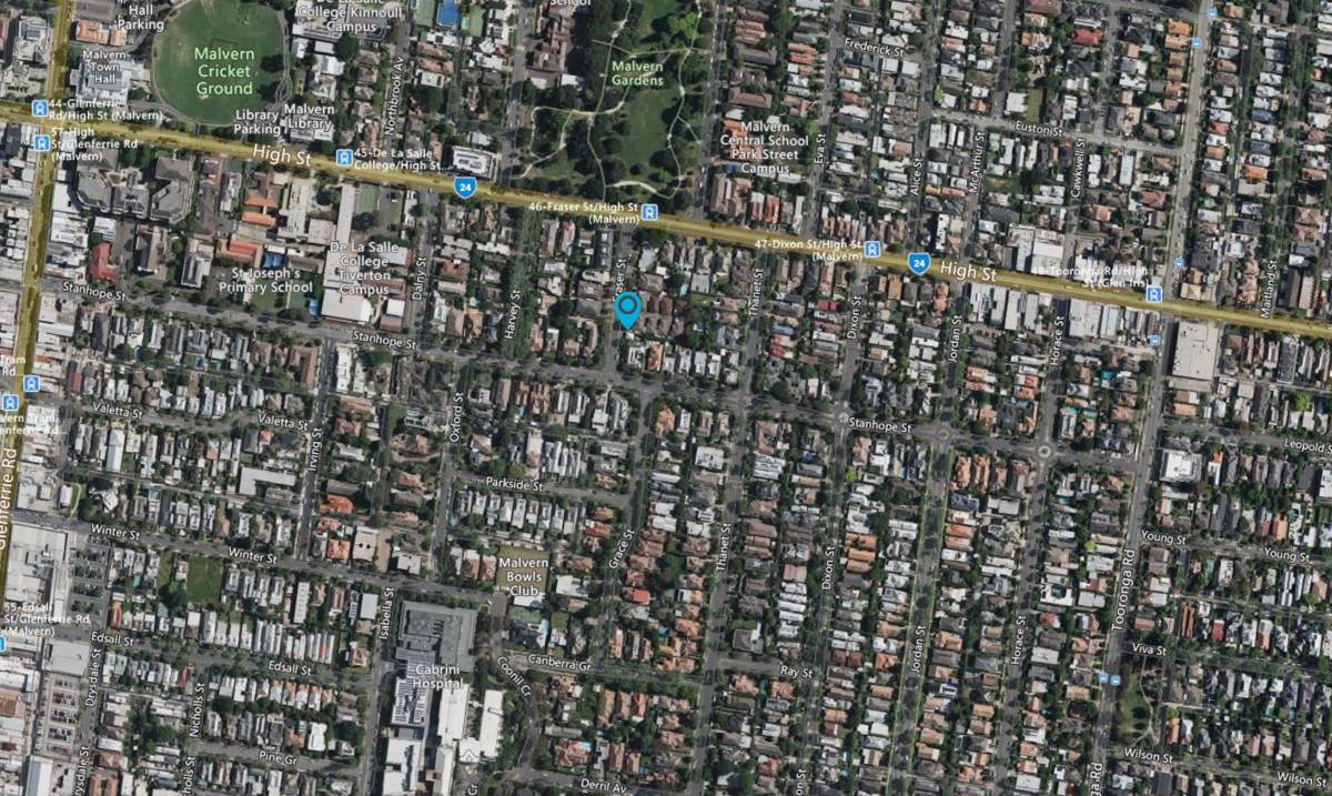 Satellite map of Malvern, Melbourne