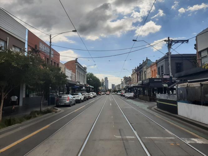 Streetscape in Prahran, Melbourne