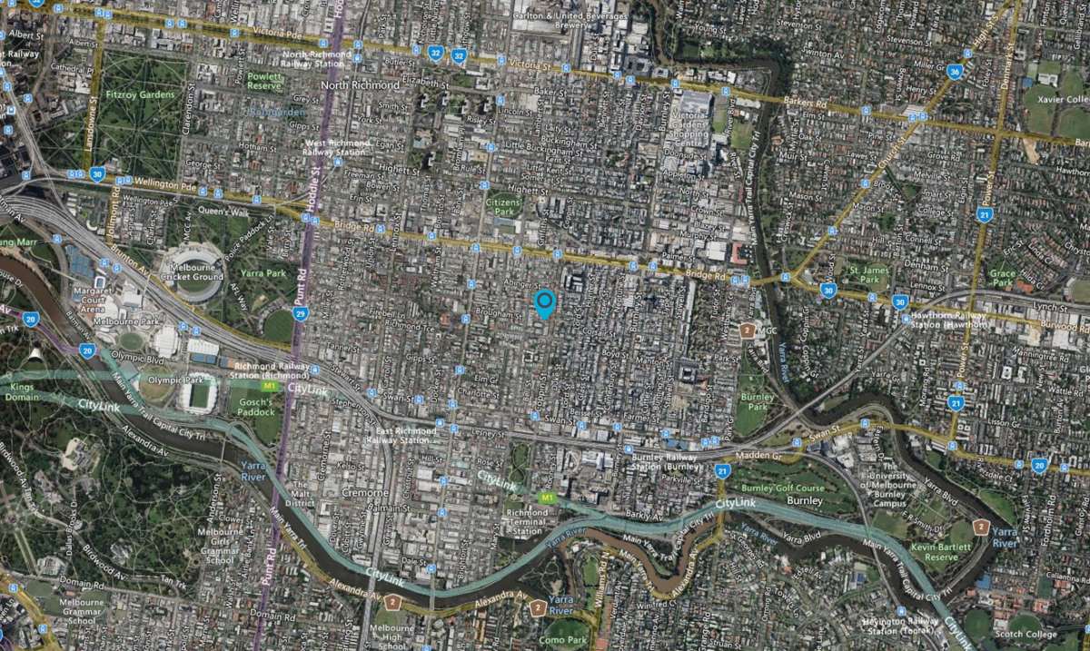 Satellite map of Richmond, Melbourne
