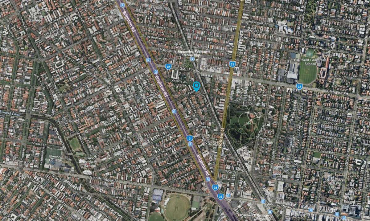 Satellite map of Ripponlea, Melbourne