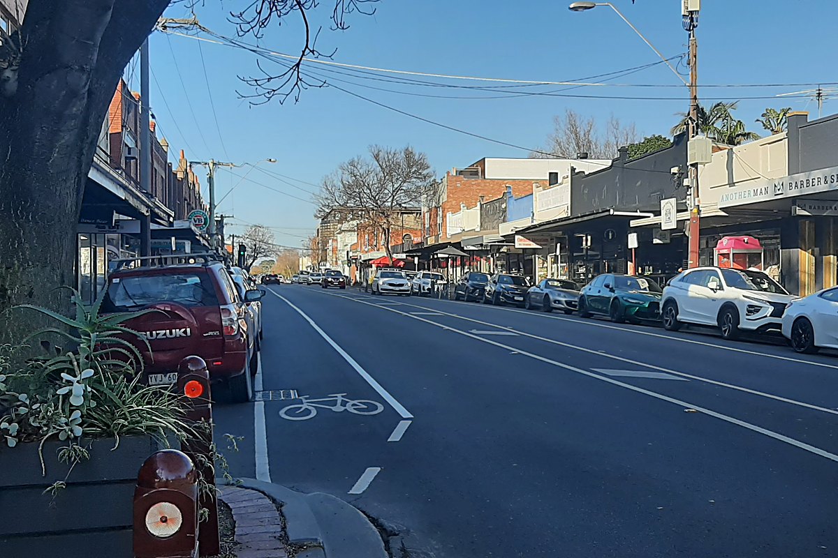 Shops along a local retail strip in Ripponlea, Melbourne