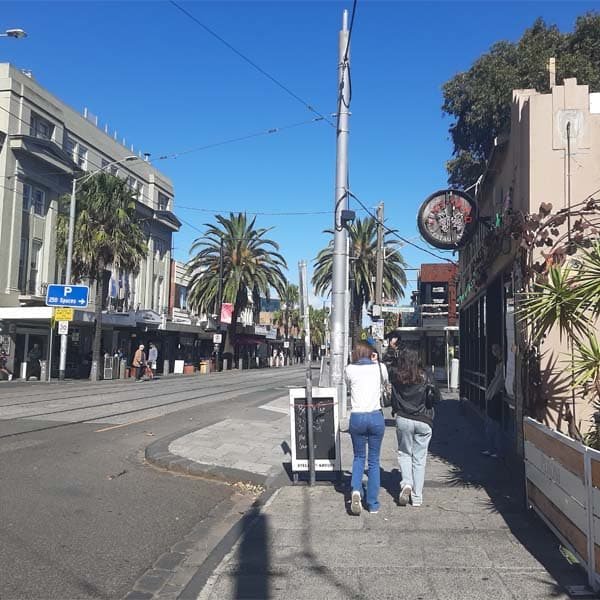 Streetscape in St Kilda, Melbourne