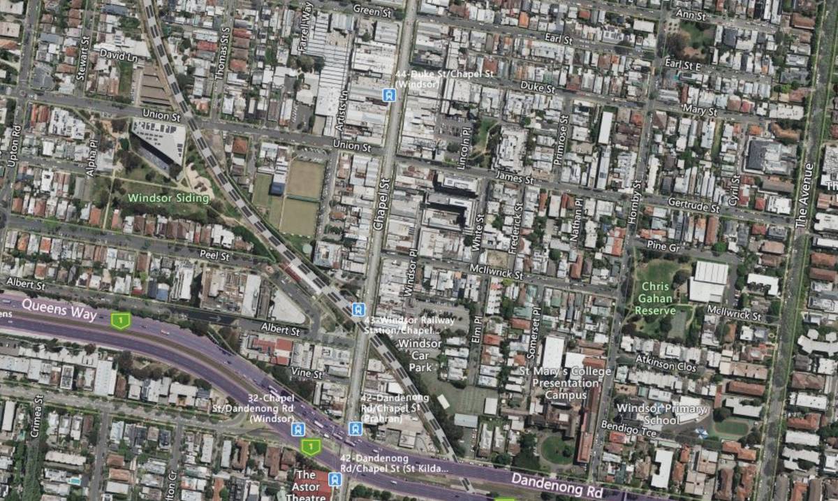 Satellite map of Windsor, Melbourne
