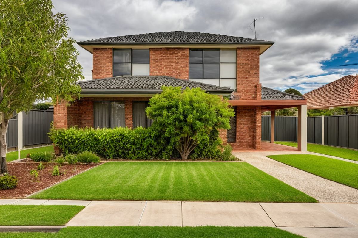 The same house with a clean, empty nature strip after hard rubbish removal
