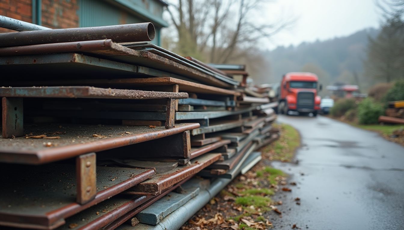 Steel racking and scrap metal ready for removal in Melbourne