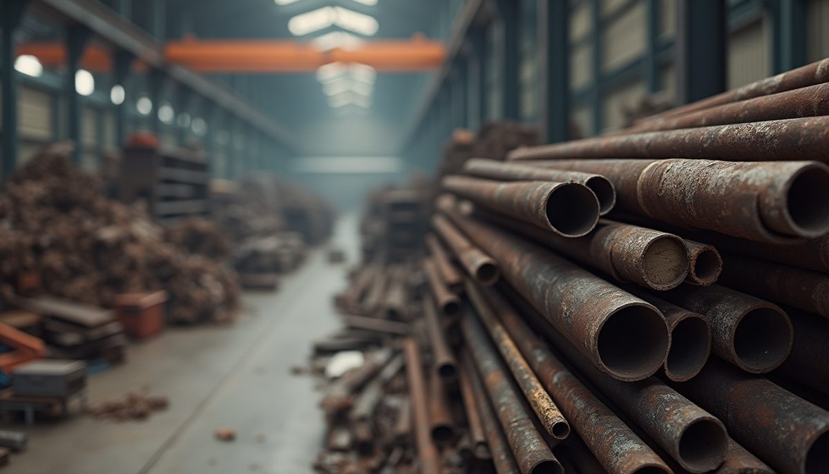 Steel racking and scrap metal ready for removal in Melbourne