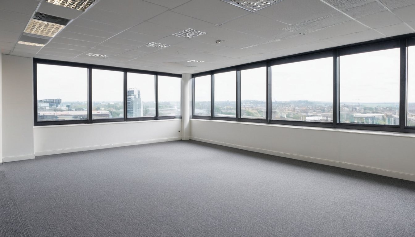 Clean, empty open-plan office cleared and ready for the next tenant in Melbourne