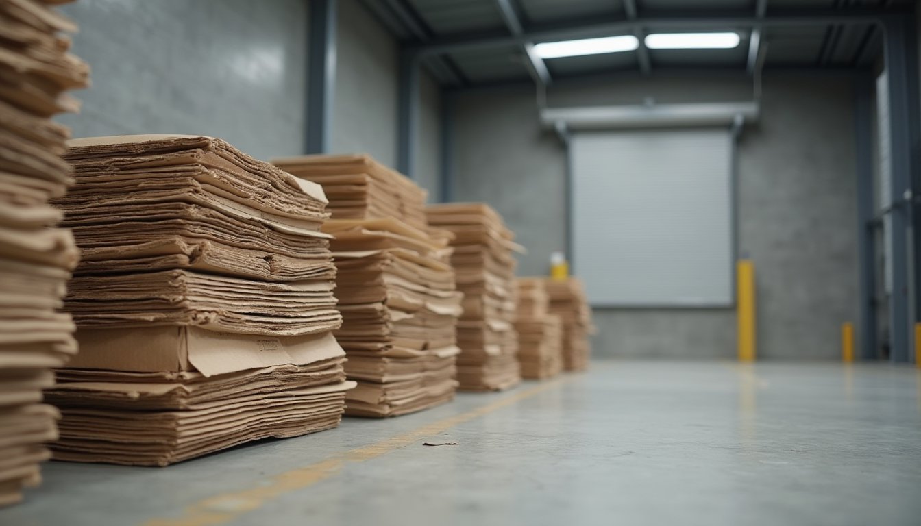 Stacked cardboard boxes ready for removal and recycling in Melbourne