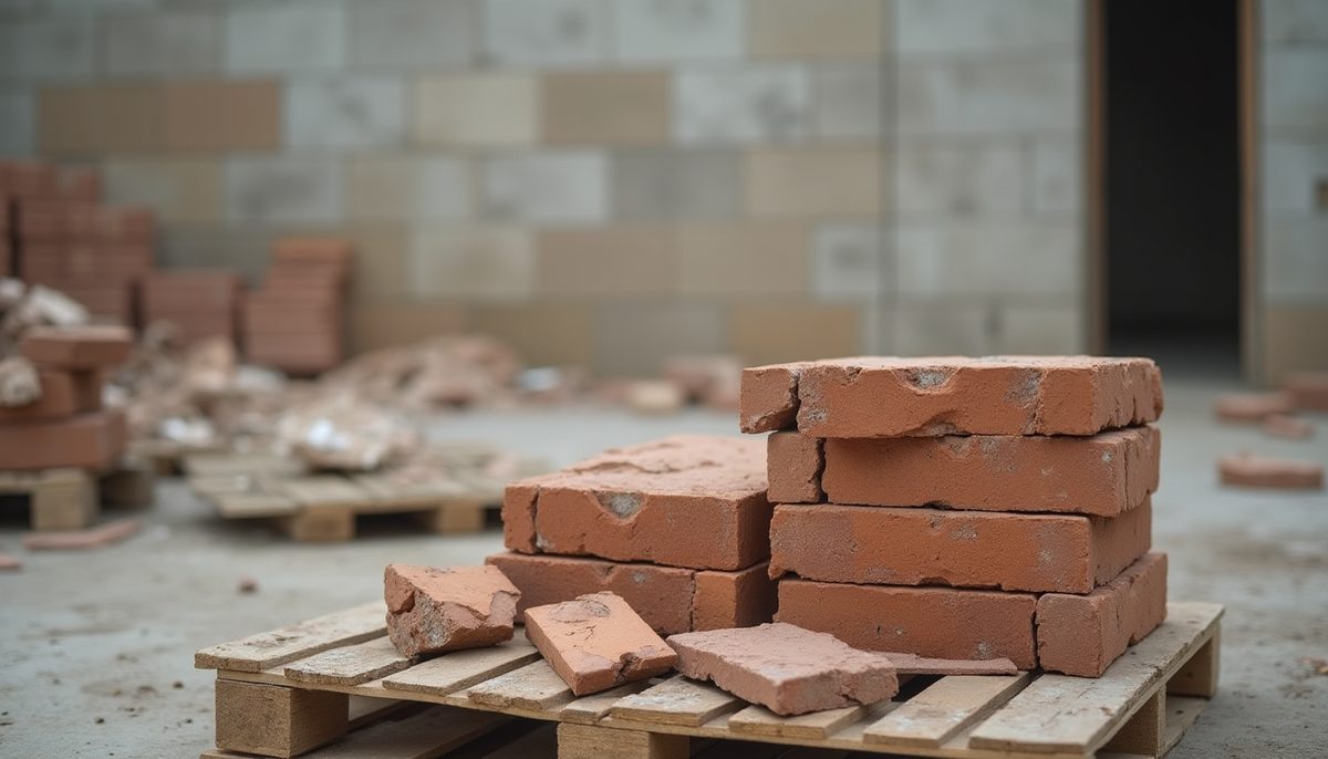 A pile of old bricks and tiles ready for removal in Melbourne