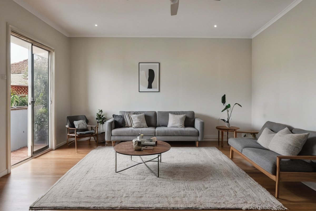 Decluttered and staged Melbourne home interior with neutral tones ready for property sale